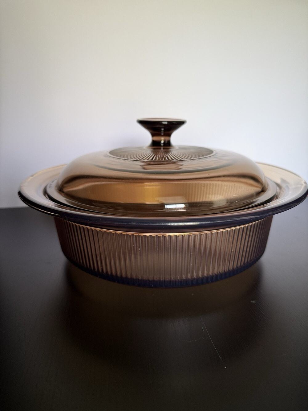 Visions 1 1/2 QT Corning Ware Glass Casserole Dish Cookware & Lid Amber V-32-B